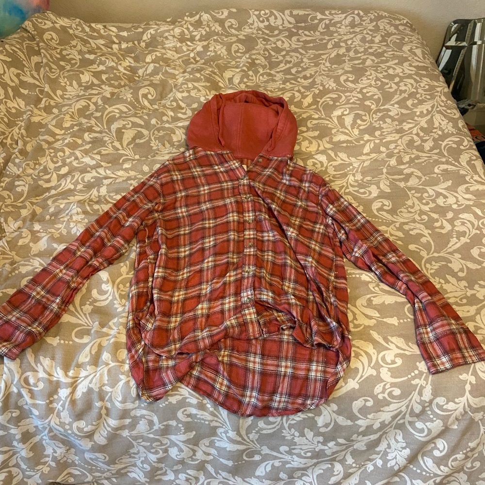 American Eagle flannel hoodie